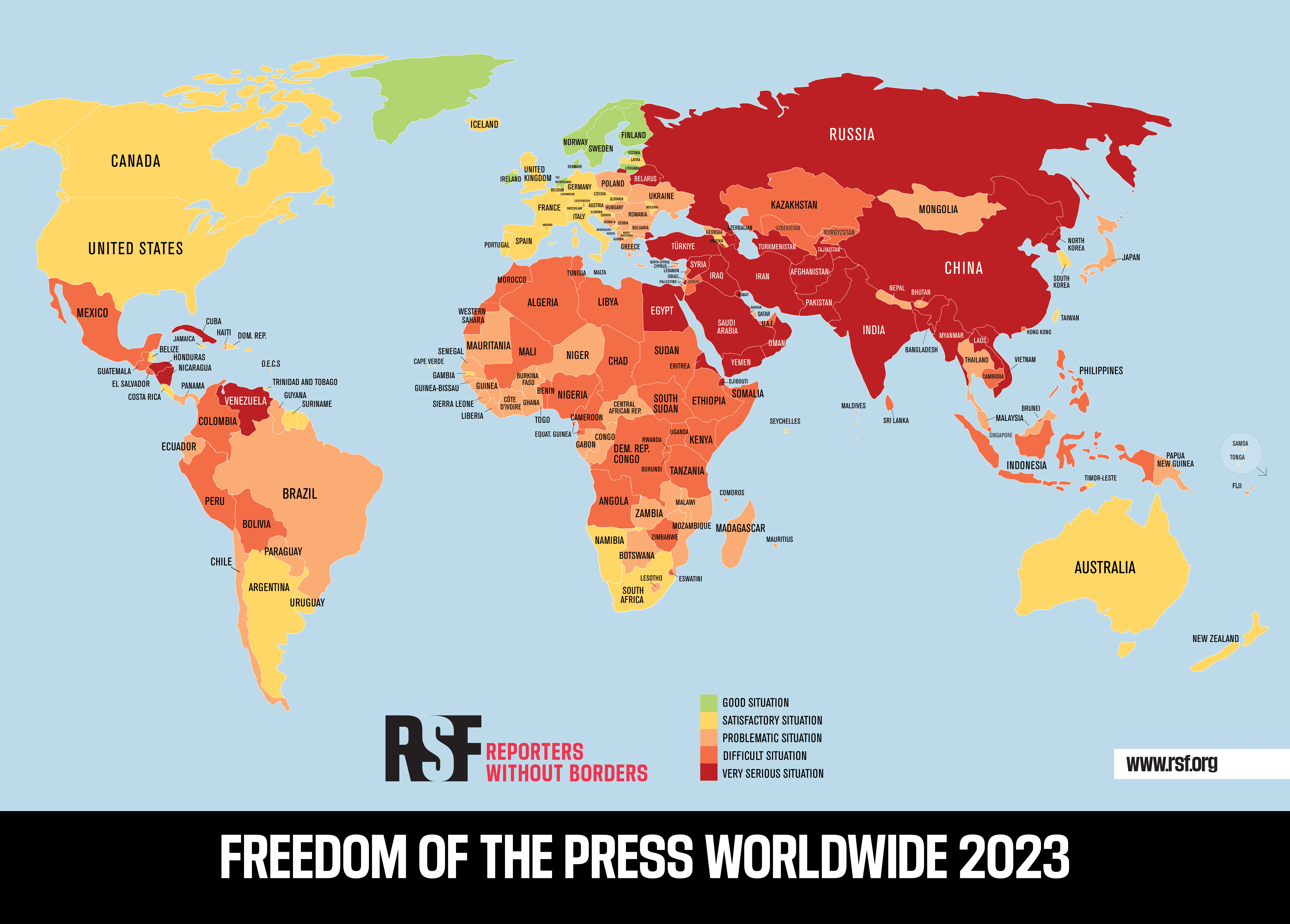 freedom of press map