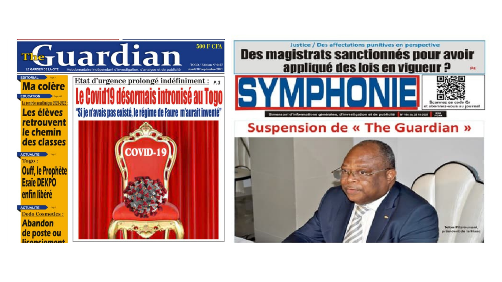 “Disproportionate and arbitrary” suspensions of two newspapers in Togo