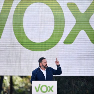Le président du parti politique d'extrême droite Vox, Santiago Abascal. 